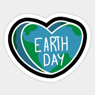 Earth Day Heart Sticker